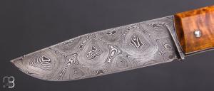    Couteau "Pièce unique" par Alessandro Simonetti - Bouleau et damas