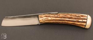   Couteau  de poche Pimontais Bois de cerf de Richard Ciachera