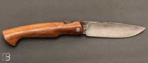 Couteau de poche Piémontais par Mickael Moing - Chêne et damas