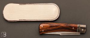   Couteau  "  Pilgrim " par Laurent Gaillard - Bois de fer et lame  en XC100