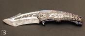 Couteau " Quinto Elemento " Timascus - Mtorite - Zirconium et damasteel Twisted par Messori Knives