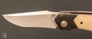  Couteau  "  Front-flipper " custom par Romain Lopez - Micarta et RWL-34