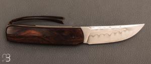  Couteau  "  Sanjo " custom par Guy Poggetti - Bois de fer et Shirogami