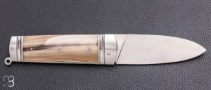  Couteau de poche " Sgian Dubh " par Ewen Maillard - Corne blonde et RWL34