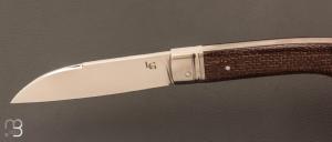 Couteau " Pièce unique " custom par Laurent Gaillard - Micarta et 14c28N