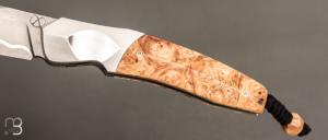    Couteau " Sirius B  " par Florian Keller -  Sanmaï inox et loupe de marronnier stabilisée