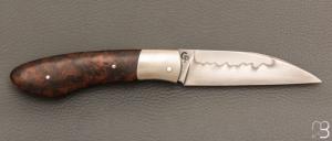  Couteau " Slipjoint " custom par Grégory Picard - Ronce de noyer et C105