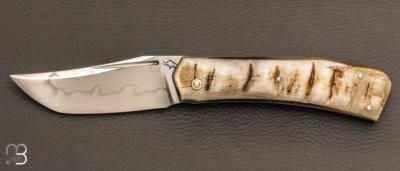  Couteau " Slipjoint " custom par Guy Poggetti - Corne de bélier et lame en C130