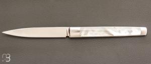    Couteau " Slipjoint " custom de Lionel Lalague - Nacre et lame en RWL34