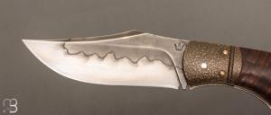   Couteau  "  Superbee " pliant custom par Nicolas Weber - Gidgee ondé stabilisé