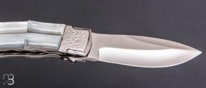   Couteau " Tou " liner-lock custom par Koji Hara - Nacre blanche