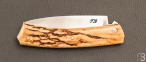    Couteau " Trapu " de Jérôme Latreille - Bois de cerf