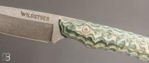  Couteau " Troll Toxifié " fixe par Wildsteer - Pakkawood bleu et lame en 14c28