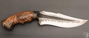  Couteau " Tsavo " de Samuel Lurquin - Acier U10A et bouleau flammé