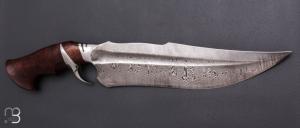     Couteau "Tsavo Sub-Hilt" custom fixe de Samuel Lurquin - Ironwood et damas