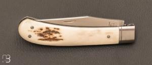 Couteau " Yatagan " de Laurent Gaillard - Bois de cerf et lame en 14C28N