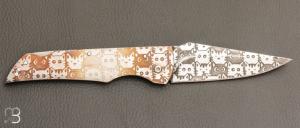   Couteau " chat lock-back " pliant par Willy Foulboeuf - La Forge du Monstre - Inox 