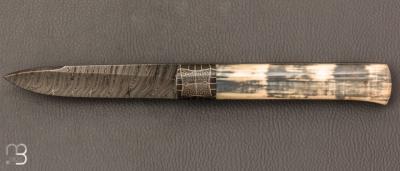   Couteau de collection par Gérard Doursin - Ivoire de mammouth et damas