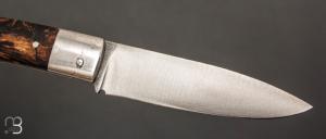   Couteau de poche à cran carré Pierre Henri Monnet - Erable stabilisé et 90McV8