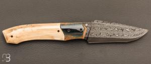    Couteau " custom " de Berthelemy Gabriel - La Forge Agab - ivoire de mammouth et damas