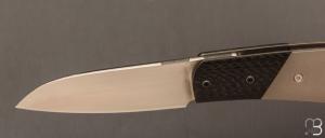    Couteau  "  custom " pliant par David Lespect - Titane/carbone et lame RWL34