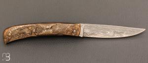  Couteau  "  des Vignes " par Erwan Pincemin - Bronze et damas