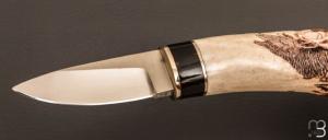    Couteau droit " Cerf " par Charles Roulin