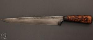 s "Longhunter" fixed knife by Frdric Maschio - Chestnut root and 80CrV2 steel blade