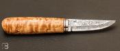 Couteau "Nord damascus" fixed knife par Kaj EMBRETSEN -Bouleau madré