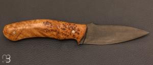 Couteau artisanal fixe W2 et aubier de bois de fer de Mariano Yannoni