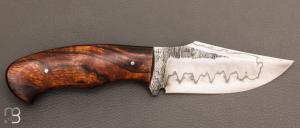 Couteau " custom " fixe en bois de fer et acier W2 par Milan Mozolic