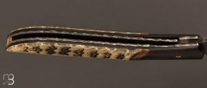  Couteau  "   le Névé " carapace de tatou et fibre de carbone - Lame 14C28 par Tim Bernard