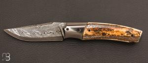 Couteau custom mammouth / zirconium et damas de Berthelemy Gabriel - La Forge Agab