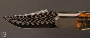 Couteau custom mammouth / zirconium et damas de Berthelemy Gabriel - La Forge Agab