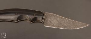   Couteau  "  Liner-lock custom " pliant par David Lespect - Micarta et D2 stonewashed
