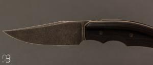   Couteau  "  Liner-lock custom " pliant par David Lespect - Micarta et D2 stonewashed