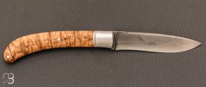   Couteau de collection modèle " Lucien " par Maxime Rossignol - La Forge de Max - Bouleau madré et N690