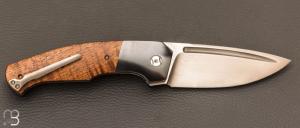  Couteau  "  Hurricane " custom par Thierry Savidan - Koa et Zirconium