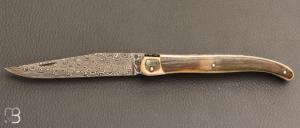 Laguiole 11 cm Fontenille Pataud - Lame damas - Ivoire de mammouth