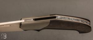    Couteau " Liner lock " custom par Romain Lopez - Fibre de carbone et lame en RWL34