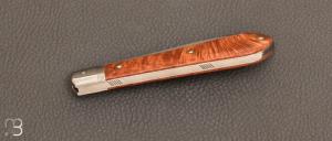     Couteau " Modèle unique " par Romain Alvarez - Acier inoxydable 14c28N et ronce de bruyère