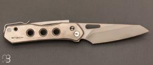 Couteau  "  Vision R " WE KNIFE Snecx design - Gray Silver Titanium, Silver Bead Blasted
