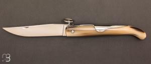   Couteau  "  Yatagan " 18 cm Corne blonde fait main par Jacques Mongin