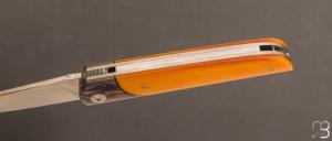 Couteau  "  Light " pliant liner-lock par Thierry Chevron - Micarta et lame en RWL34