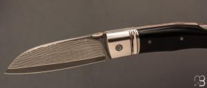   Couteau " Ork "  custom lock-back par Raphaël Durand - Suminagashi SGPS et Richlite®